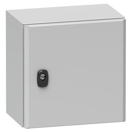 Schneider Electric Spacial S3D Series Grey Steel General Purpose Enclosure, IP66, IK10, Grey Lid, 400 x 400 x 200mm