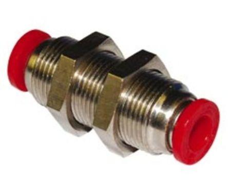 Norgren Pneufit C Series Bulkhead Union, Push In 6 mm to M14, Threaded-to-Tube Connection Style