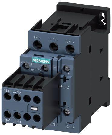 Siemens SIRIUS Contactor, 24 V ac Coil, 3 Pole, 25 A, 11 kW, 2NC + 2NO