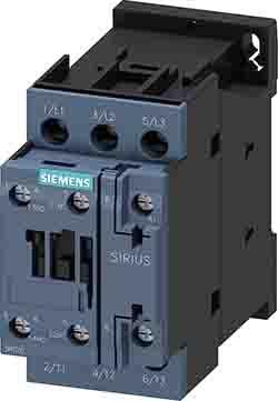 Siemens SIRIUS Contactor, 400 V ac Coil, 3 Pole, 17 A, 7.5 kW, 1NO + 1NC