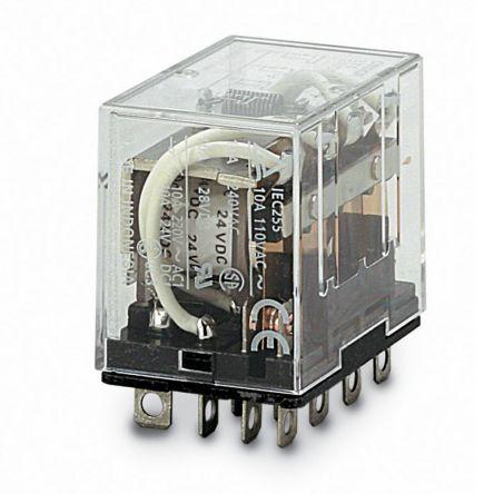 RELAY, PLUG-IN, 14-PIN, 4PDT, 10 A, LED