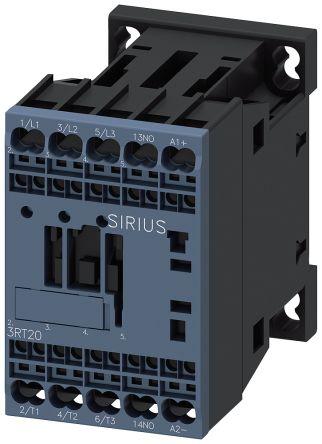 Siemens SIRIUS Contactor, 24 V dc Coil, 3 Pole, 9 A, 4 kW, 1NO