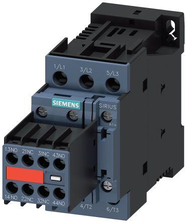 Siemens SIRIUS Contactor, 24 V dc Coil, 3 Pole, 12 A, 5.5 kW, 2NO + 2NC