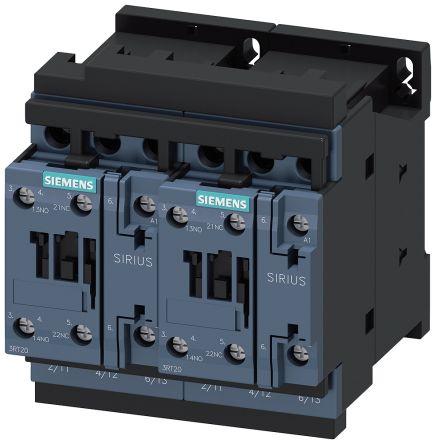 Siemens SIRIUS Reversing Contactor, 24 V ac Coil, 3 Pole, 25 A, 11 kW, 3NO