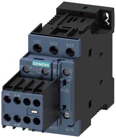 Siemens SIRIUS Contactor, 220 V dc Coil, 3 Pole, 12 A, 5.5 kW, 2NO + 2NC