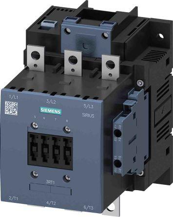 Siemens SIRIUS Contactor, 277 V Coil, 3 Pole, 185 A, 90 kW, 2NO + 2NC