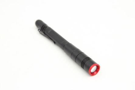 RS PRO LED Pen Torch Black, Red - Rechargeable 400 lm, 155 mm