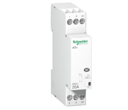 Schneider Electric Acti9 iCT Contactor, 230 V Coil, 1 Pole, 20 A, 3.6 kW, 1NO