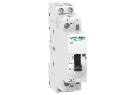 Schneider Electric Acti9 iCT Contactor, 24 V Coil, 2 Pole, 25 A, 2NO