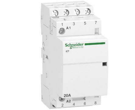 Schneider Electric Acti9 iCT Contactor, 240 V Coil, 4 Pole, 20 A, 4NO