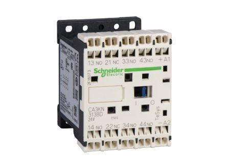 Schneider Electric Control Relay - 3NO + 1NC, 10 A Contact Rating, 24 Vdc, 3PST, TeSys