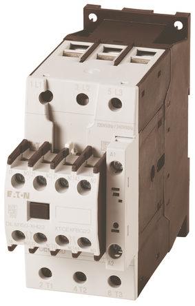 Eaton Contactor, 400 V Coil, 3 Pole, 50 A, 22 kW, 2NC, 2NO