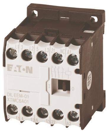 Eaton DILEEM Contactor, 400 V Coil, 3 Pole, 50 A, 3 kW, 1 NC