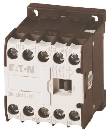 Eaton DILEM Contactor, 400 V Coil, 3 Pole, 50 A, 5.5 kW, 1 N/O