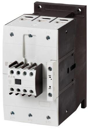 Eaton DILM Contactor, 400 V Coil, 3 Pole, 170 A, 55 kW, 2 N/O, 2 NC