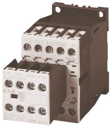 Eaton DILM Contactor, 400 V Coil, 3 Pole, 170 A, 5.5 kW, 2 NC, 3 N/O