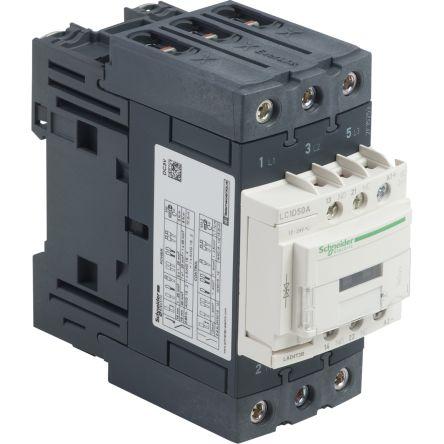 Schneider Electric TeSys D Contactor, 24 V Coil, 3 Pole, 50 A, 22 kW, 3NO