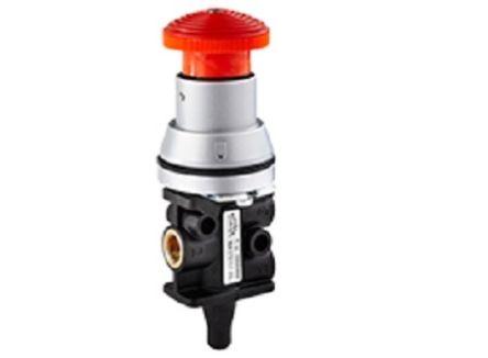 RS PRO Emergency Stop 3/2 Pneumatic Manual Control Valve super X manual 3/2 valve Series, G 1/8, 1/8in, III B