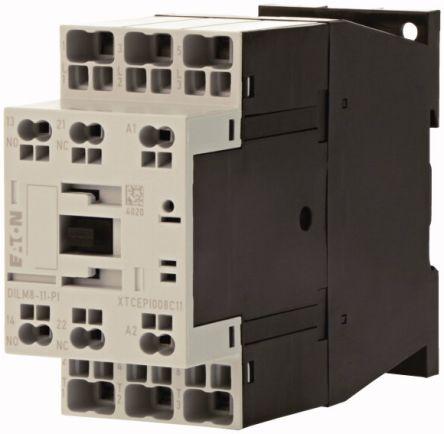 Eaton Contactors Contactor, 240 V ac Coil, 3 Pole, 8 A, 3.7 kW, 1 NC, 1 NO