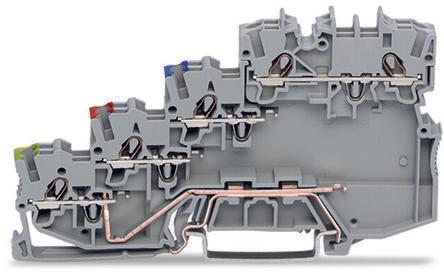 WAGO2000-5417 TOPJOB S, 2000 Series Terminal Block, 1mm², Quadruple-Level, Push-In Cage Clamp Termination