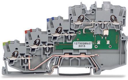 WAGO2000-5417/1102-950 TOPJOB S, 2000 Series Terminal Block, 1mm², Quadruple-Level, Push-In Cage Clamp Termination