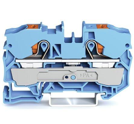 WAGO2210-1204 TOPJOB S, 2210 Series Feed Through Terminal Block, 10mm², Single-Level, Push-In Cage Clamp Termination,