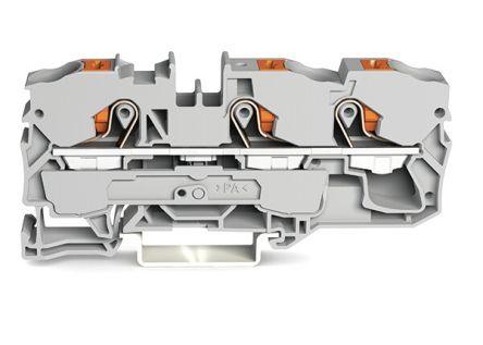 WAGO2210-1301 TOPJOB S, 2210 Series Feed Through Terminal Block, 10mm², Single-Level, Push-In Cage Clamp Termination,