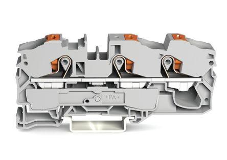 WAGO2216-1301 TOPJOB S, 2216 Series Feed Through Terminal Block, 16mm², Single-Level, Push-In Cage Clamp Termination,