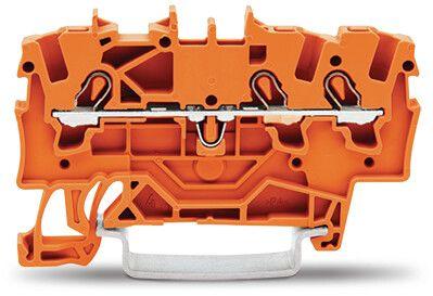 Wago TOPJOB S, 2001 Series Orange Feed Through Terminal Block, 1.5mm², Single-Level, Push-In Cage Clamp Termination,