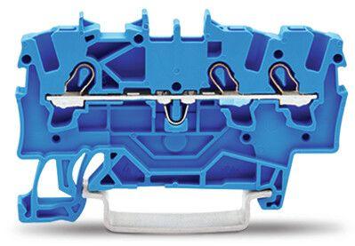 Wago TOPJOB S, 2001 Series Blue Feed Through Terminal Block, 1.5mm², Single-Level, Push-In Cage Clamp Termination,