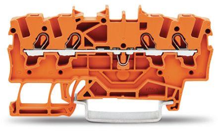 Wago TOPJOB S, 2001 Series Orange Feed Through Terminal Block, 1.5mm², Single-Level, Push-In Cage Clamp Termination,