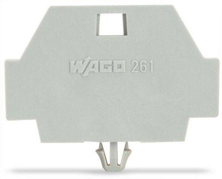 WAGO 261 Series End Plate with Snap in Mounting Foot for Use with 261 Series Terminal Blocks