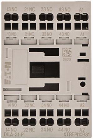 Eaton DILA Relays Contactor Relay, 4 A, 24 V dc Control, 1NC + 3NO