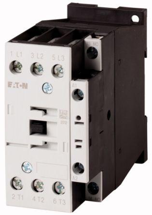 Eaton DILM Contactor, 110 V Coil, 3 Pole, 17 kW, 1N/O