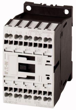 Eaton DILM Contactor, 24 V Coil, 3 Pole, 3.5 kW, 1NC