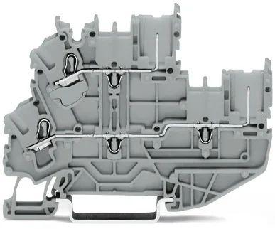 WAGO2022-2201 X-COM S, 2022 Series DIN Rail Terminal Block, 2.5mm², Double-Level, Push-In Cage Clamp Termination