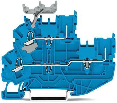 WAGO2022-2204 X-COM S, 2022 Series DIN Rail Terminal Block, 2.5mm², Double-Level, Push-In Cage Clamp Termination