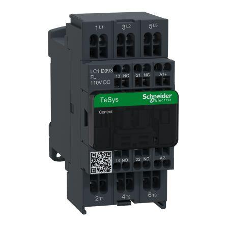 Schneider Electric TeSys D LC1D Contactor, 110 V Coil, 3 Pole, 9 A, 1 NO + 1 NC
