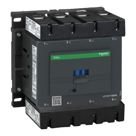 Schneider Electric TeSys D LC1D Contactor, 4 Pole, 115 A, 1 NO + 1 NC