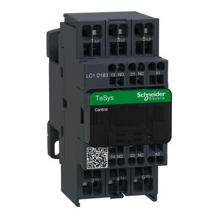 Schneider Electric TeSys D LC1D Contactor, 220 V Coil, 3 Pole, 18 A, 1 NO + 1 NC