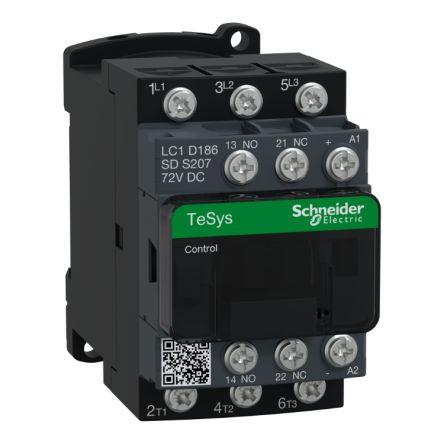 Schneider Electric TeSys D LC1D Contactor, V Coil, 3 Pole, 18 A, 7.5 kW, 1 NO + 1 NC