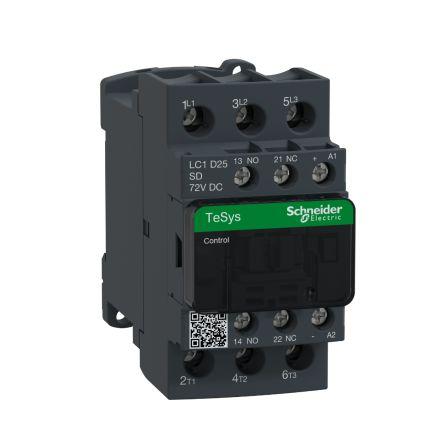 Schneider Electric TeSys D LC1D Contactor, 3 Pole, 25 A, 1 NO + 1 NC