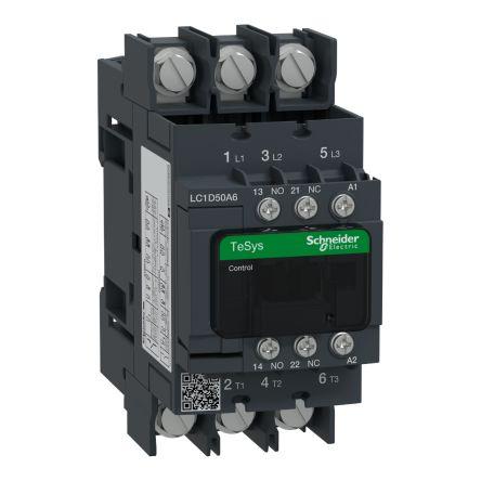 TeSys D LC1D Contactor, 3 Pole, 50 A, 1 NO + 1 NC