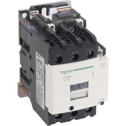 TeSys D LC1D Contactor, 3 Pole, 65 A, 1 NO + 1 NC