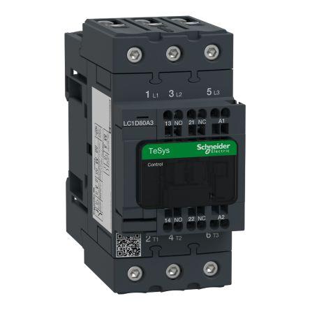 TeSys D LC1D Contactor, 3 Pole, 80 A, 1 NO + 1 NC