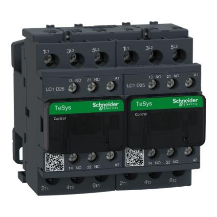 TeSys D LC2D Reversing Contactor, 3 Pole, 25 A, 1 NO + 1 NC