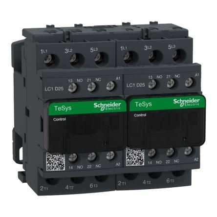 TeSys D LC2D Reversing Contactor, 3 Pole, 25 A, 1 NO + 1 NC