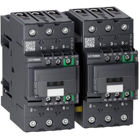 TeSys D LC2D Contactor, 3 Pole, 80 A, 1 NO + 1 NC