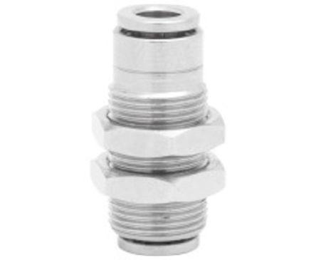 Norgren PNEUFIT 10 Series Straight Threaded Adaptor, Push In 8 mm to Push In 8 mm, Threaded Connection Style, 10029