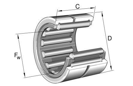 INA NK8/16-TV-XL 8mm I.D Needle Roller Bearing, 15mm O.D